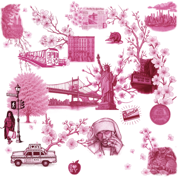 NY walpaper hot pink-white 2