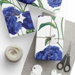 Nicole’s Garden Blue Carnation Wrapping Paper