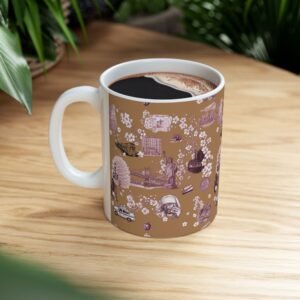 Harlem Bloom Toile Mug | Floral Cherry Blossom Pattern