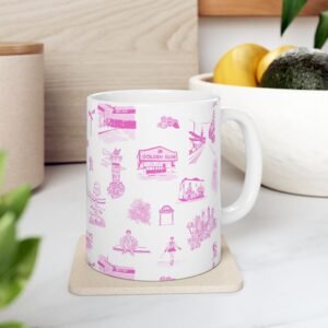 Pink Atlanta Toile Pattern Mug