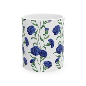 Nicole’s Garden Blue Carnation Floral Mug